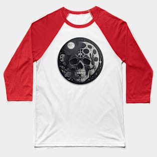 Moon skull with stars Baseball T-Shirt